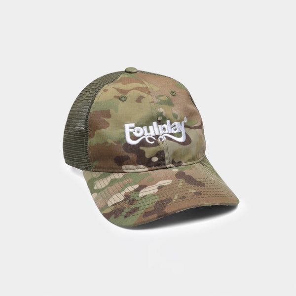 Wordmark Trucker 6-Panel Cap - (Camo)