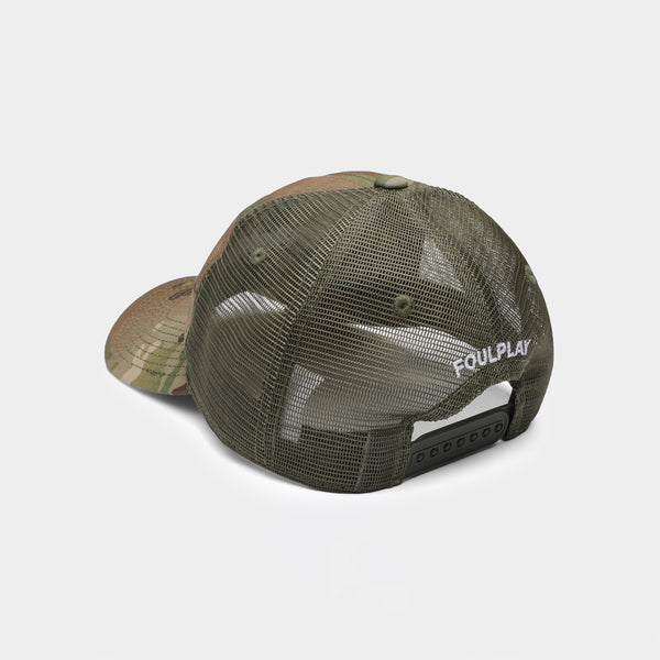 Wordmark Trucker 6-Panel Cap - (Camo)