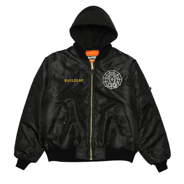 In For A Penny Hooded Flight Jacket - (Black)