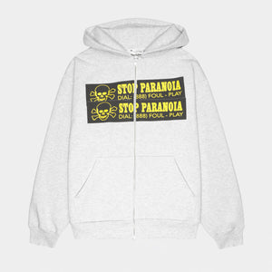 Sticker Zip-Up Hoodie - (Ash)