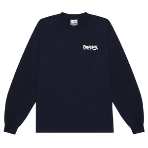 Embroidered Micro-Logo Long Sleeve - (Navy)